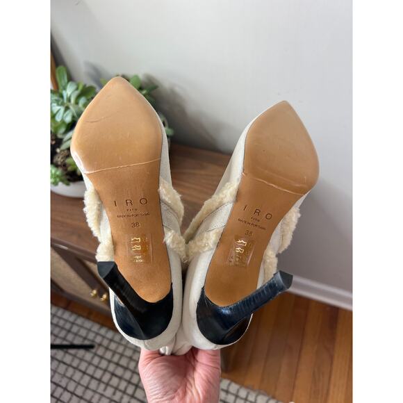NEW IRO Merak Boot Pull-On Pointed Toe Stiletto Heel Shoes Ecru Cream Size: 7 - Picture 7 of 8